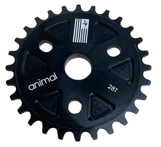 パーツ ANIMAL OG GUARD SPROCKET 28T BLACK Animal Full Guard Sprocket OG Freestyle Gears Americancycle.com